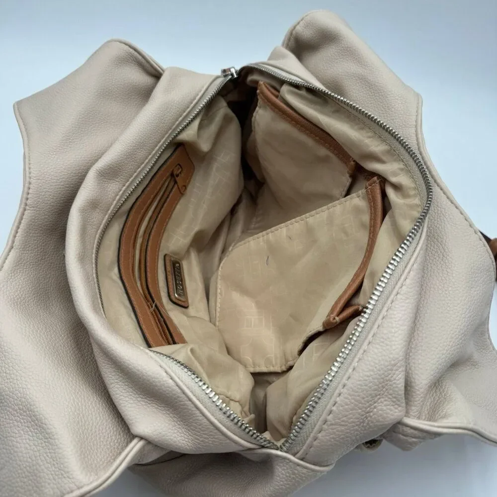 Rosetti Bag Womens Beige Tan Pebbled Leather Shoulder Hobo Satchel Zip Everyday